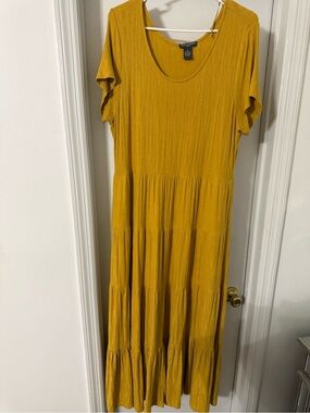 Mustard Yellow Tiered Maxi Dress